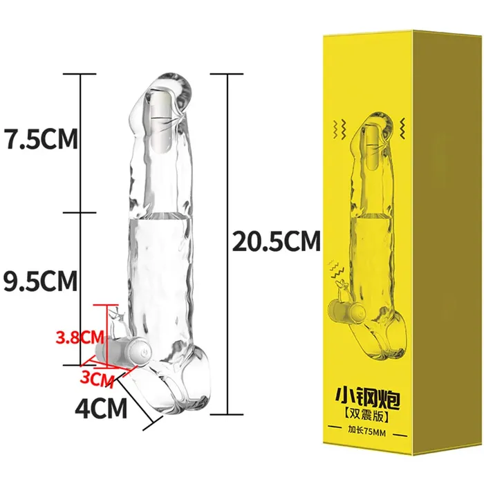 Domlust Male Sex Toys Jelly Silicone Cock Sleeve Vibrating Penis Extender Delay Ejaculation Condom Sex Toys for Men