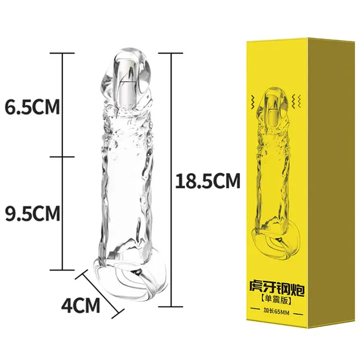 Domlust Male Sex Toys Jelly Silicone Cock Sleeve Vibrating Penis Extender Delay Ejaculation Condom Sex Toys for Men