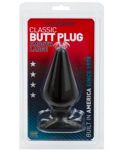 Classic Butt Plug Smooth Large Black Doc Johnson Anal Classic Butt Plug Smooth Large Black Doc Johnson Anal